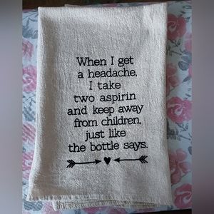 Novelty Fun Dish Towel Handprinted 27"Wx27.5"L Cotton 100%